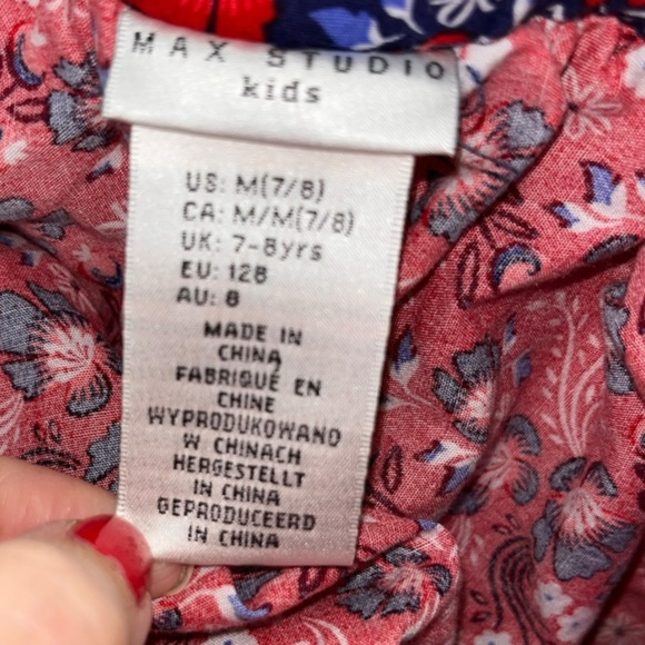 Fourth of July Max studio kids red and blue top size 7 to 8 - Picture 3 of 3